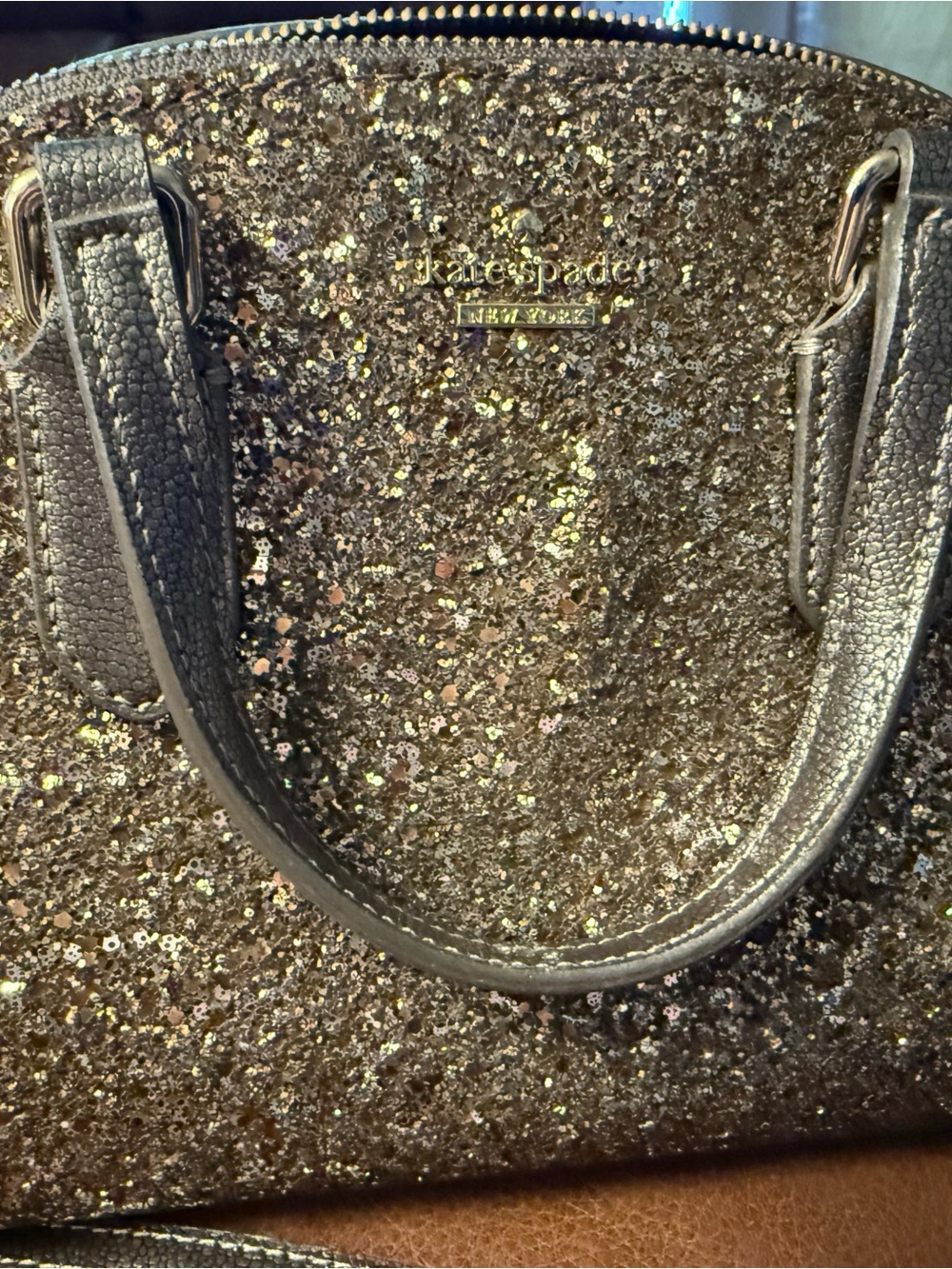 kate spade Gold Glitter Dome Satchel